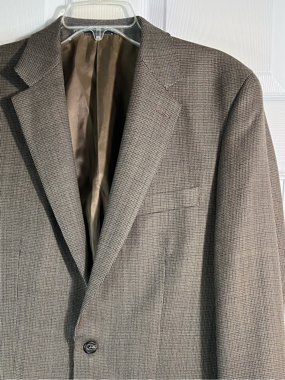 Ralph Lauren Wool Brown Micro-Check Men's Blazer 40L - Picture 2 of 8
